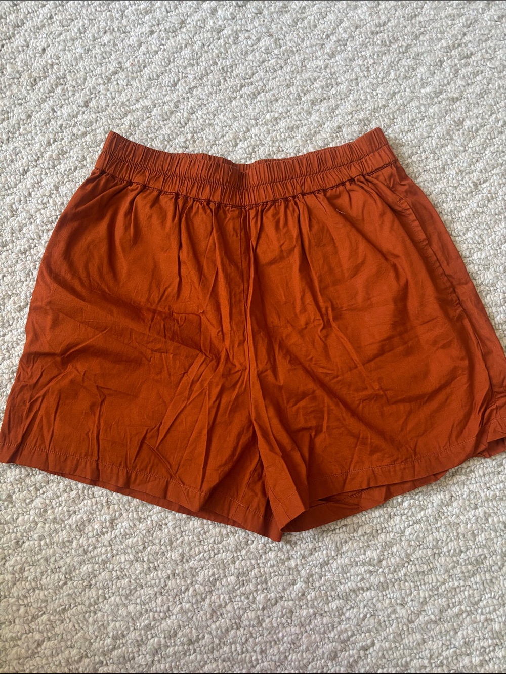 Open Edit Rust Orange Elastic Waist Shorts